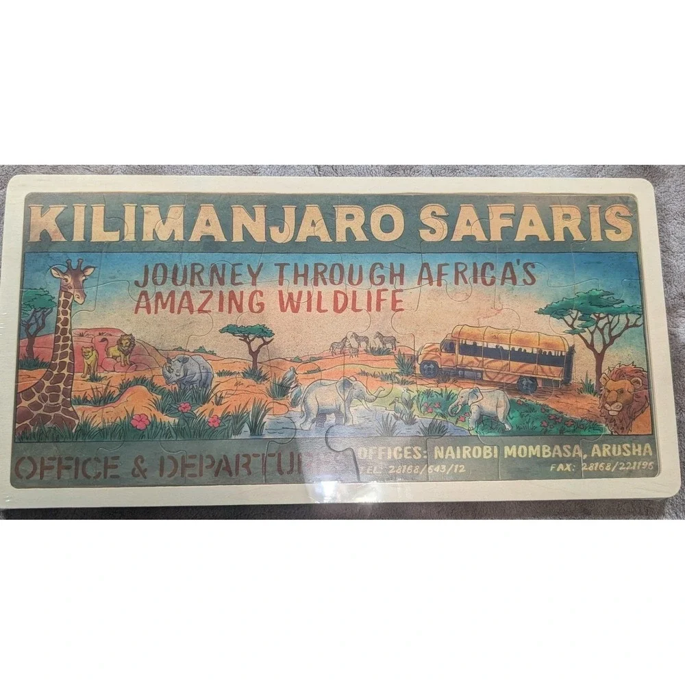 Disney Parks Kilimanjaro Safaris Wooden Tray Puzzle Animal Kingdom New Sealed